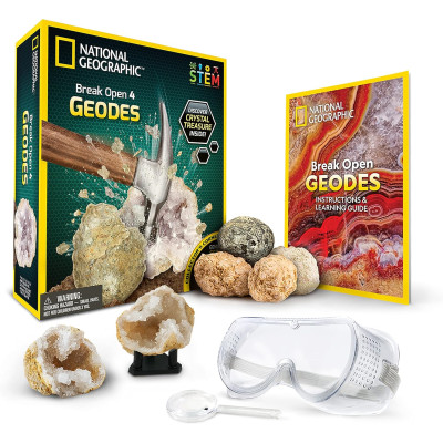 Набір для вивчення кристалів NATIONAL GEOGRAPHIC Break Open 4 Geodes Science Kit