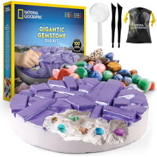Набір для розкопок гігантського дорогоцінного каміння National Geographic Gigantic Gemstone Dig Kit Excavate 100 Набір для розкопок гігантського дорогоцінного каміння National Geographic Gigantic Gemstone Dig Kit Excavate 100