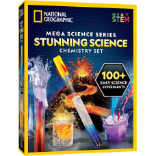 Меганабор STEM для научных экспериментов National Geographic Stunning Chemistry Set Mega Science Kit  with 45 Easy