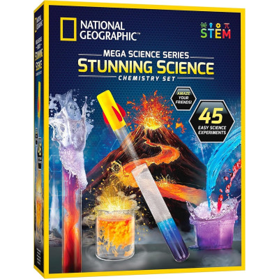 Меганабір для наукових експериментів National Geographic Stunning Chemistry Set Mega Science Kit with 45 Easy
