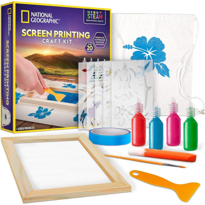 Игровой набор для трафаретной печати NATIONAL GEOGRAPHIC Kids Screen Printing Kit