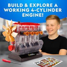 Набір STEM Конструктор двигун National Geographic 4 Cylinder Engine Building Kit 175