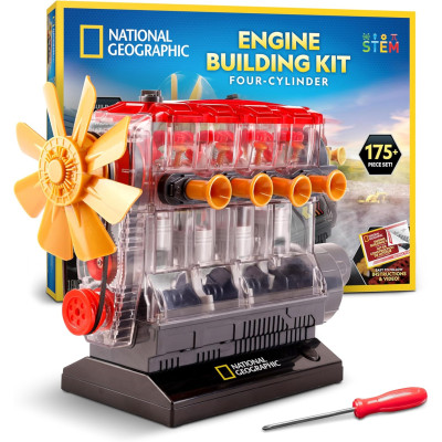 Набір STEM Конструктор двигун National Geographic 4 Cylinder Engine Building Kit 175
