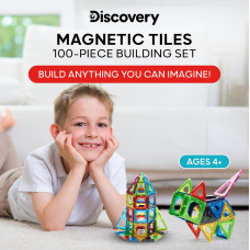 Розвиваючий набір STEM магнітних 3D плиток Discovery 100 Piece 3D Magnetic Tiles Set Educational STEM