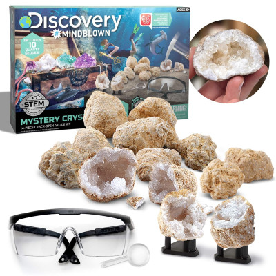 Набір STEM для пошуку справжніх кристалів Discovery Crack Open Geode Kit Mystery Crystal STEM Science Set