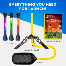 Набор STEM Запуск ракеты NATIONAL GEOGRAPHIC Air Rocket Toy Ultimate LED Rocket