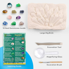 Набор STEM для поиска драгоценных камней National Geographic Gemstone Dig Kit  Dig Up 10