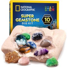 Набор STEM для поиска драгоценных камней National Geographic Gemstone Dig Kit  Dig Up 10
