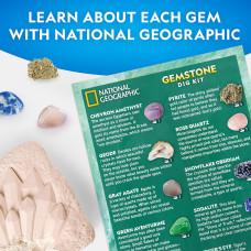 Набор STEM для поиска драгоценных камней National Geographic Gemstone Dig Kit  Dig Up 10