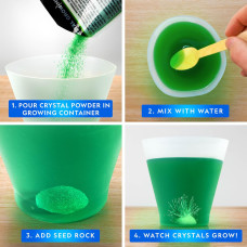 Набор STEM для выращивания кристаллов National Geographic Crystal Growing Kit  3 Vibrant Colored Crystals