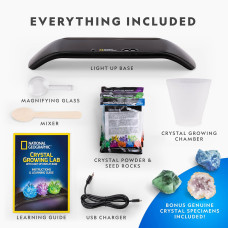 Набор STEM для выращивания кристаллов National Geographic Crystal Growing Kit  3 Vibrant Colored Crystals