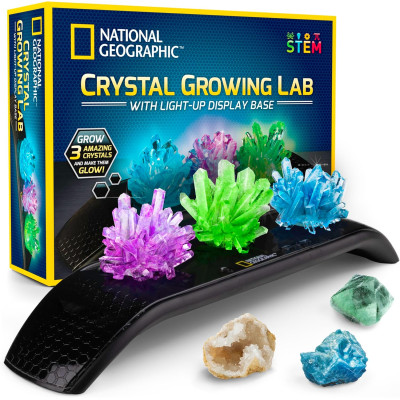 Набір STEM  для вирощування кристалів National Geographic Crystal Growing Kit 3 Vibrant Colored Crystals