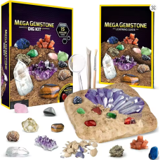 Игровой набор для раскопок кристаллов Mega Gemstone Dig Kit  Crystal Mining Educational Toy for Kids