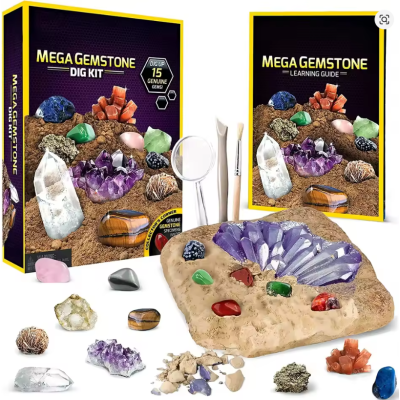 Ігровий набір для розкопок кристалів Mega Gemstone Dig Kit Crystal Mining Educational Toy for Kids