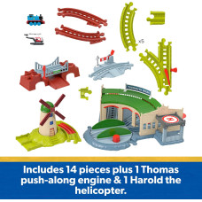 Томас и друзья игровое депо с железной дорогой Fisher Price Thomas Friends Exploring Tidmouth Sheds Train JWC72