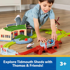 Томас и друзья игровое депо с железной дорогой Fisher Price Thomas Friends Exploring Tidmouth Sheds Train JWC72
