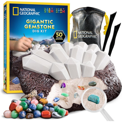Набір STEM юного геолога для розкопок National Geographic Gigantic Gemstone with 50