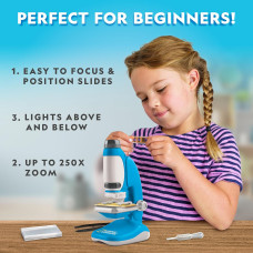Набор STEM Детский научный микроскоп  National Geographic Junior Microscope Science Kit with 250x Magnification