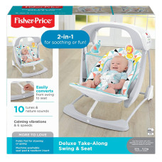 Крісло-качалки Фішер-Прайс Fisher-Price Deluxe Take-Along Swing & Seat